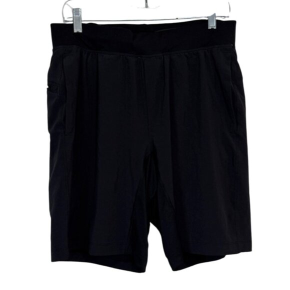Lululemon Mens T.H.E. Short Lined Stretch 9" Black Zip-Pocket Size L - Picture 1 of 6